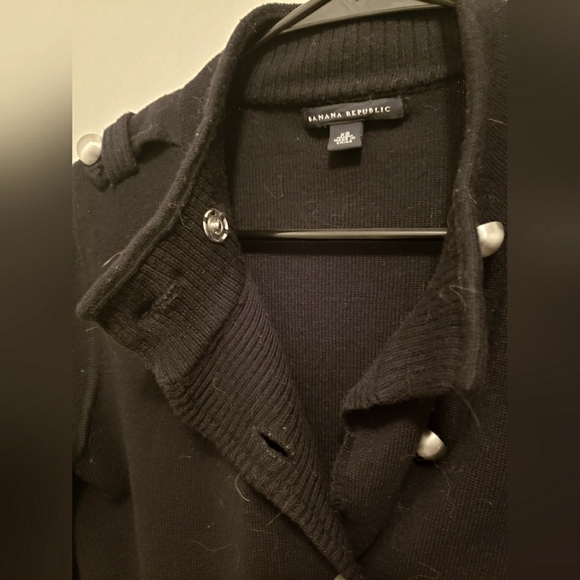 Banana Republic thick button up sweater jacket black with pockets Size XS - Picture 6 of 6